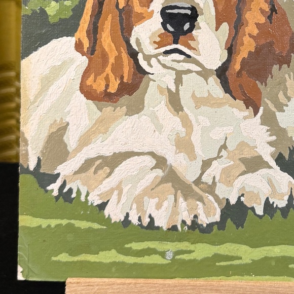 Vintage 1960s Spaniel dogs paint by numbers, unframed PBN - Picture 7 of 7
